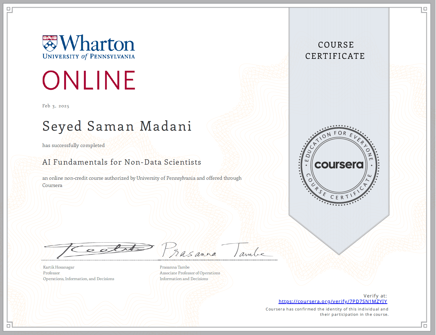 Image of cerification